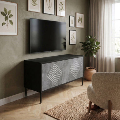 POLYGONAL ARTISTRY Kompaktes 2-türiges TV-Lowboard