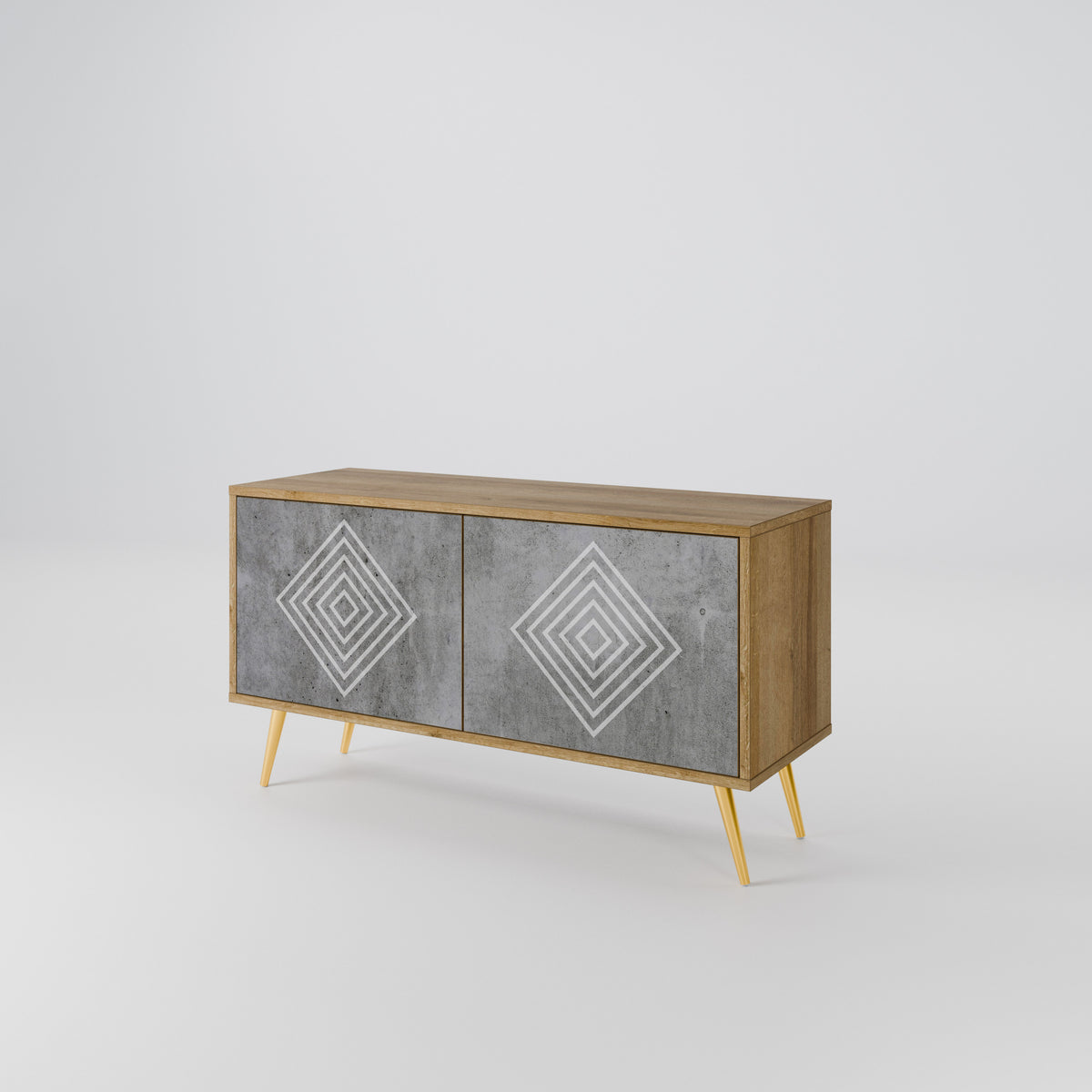 POLYGONAL ARTISTRY Kompaktes 2-türiges TV-Lowboard
