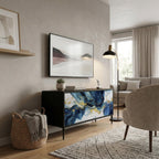 INKY MARBLE Kompakt TV-bänk med 2 dörrar