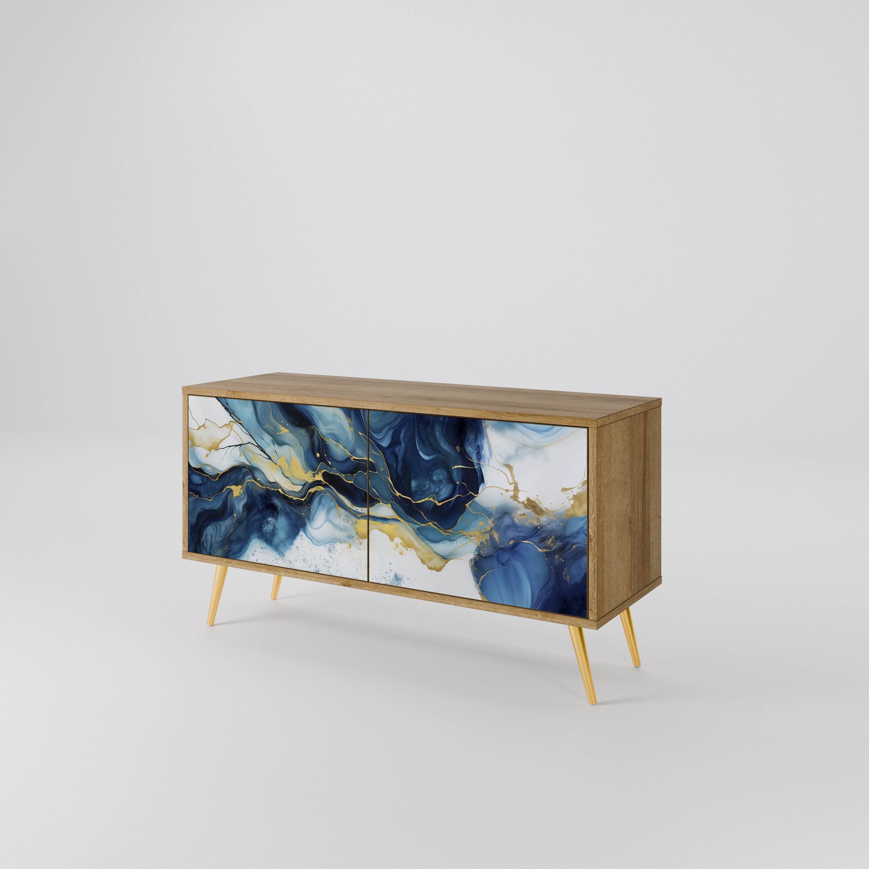 INKY MARBLE Compact 2-Door TV Cabinet