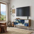 INKY MARBLE Kompakt TV-bänk med 2 dörrar