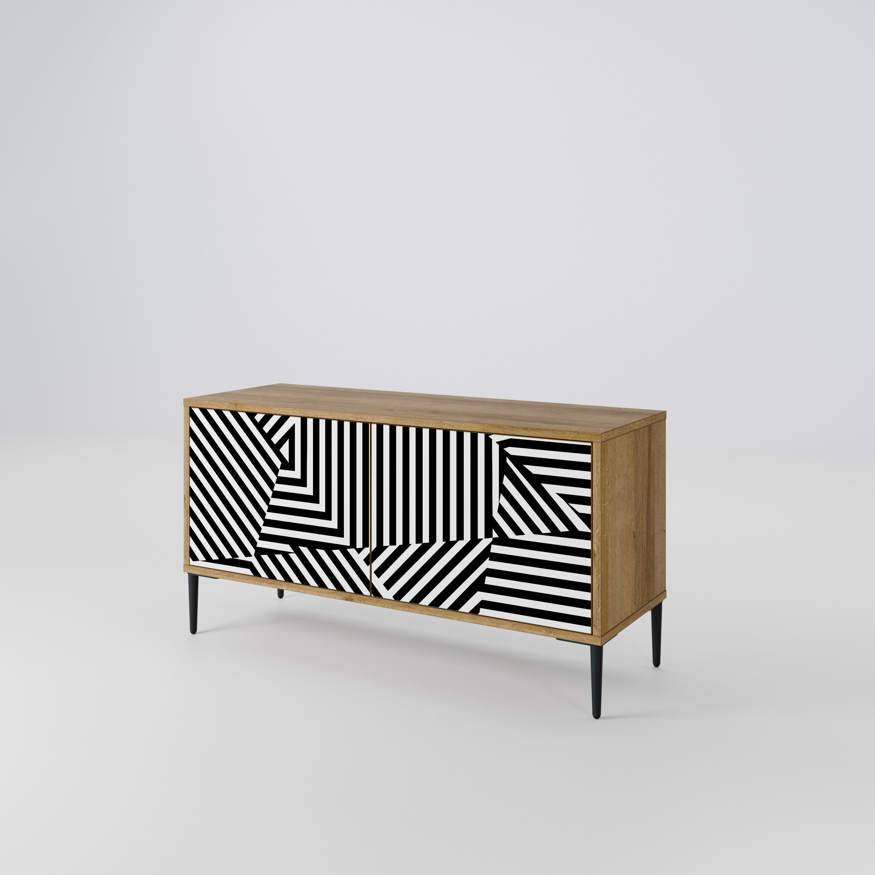 ILLUSIONARY LATTICE Compact 2-Door TV Cabinet