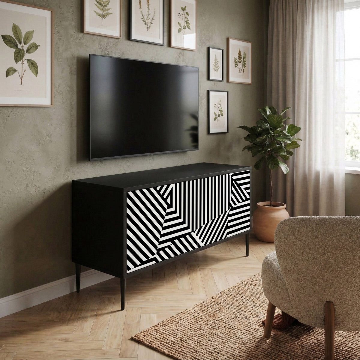 ILLUSIONARY LATTICE Mueble de TV Compacto de 2 puertas