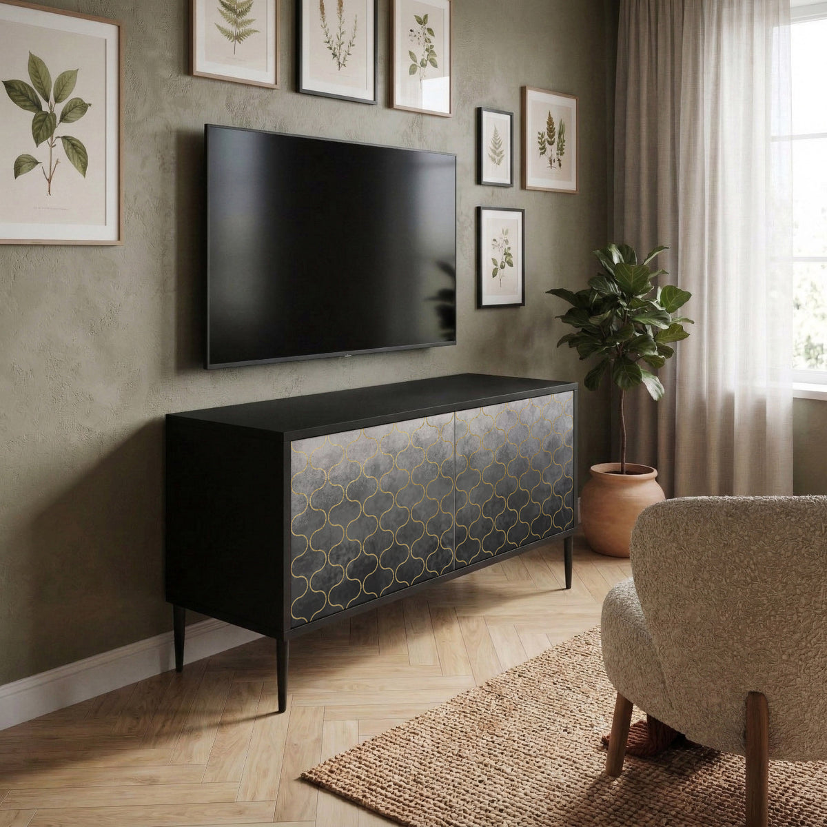 TESSELATED GRAYISH Mobile TV Compatto a 2 Ante
