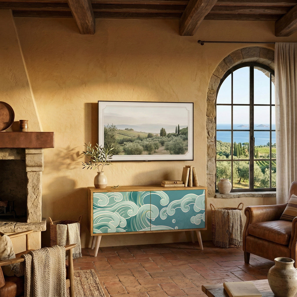 ASIAN SWAY Kompakt TV-bänk med 2 dörrar