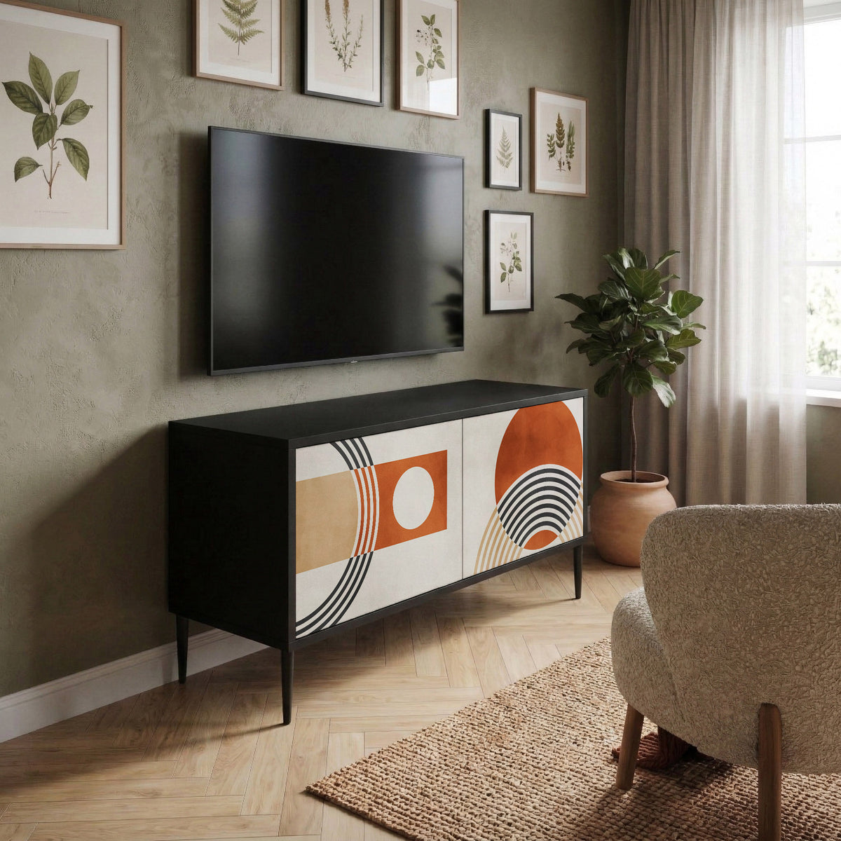 SPACE AROUND Compact 2-Door TV Cabinet