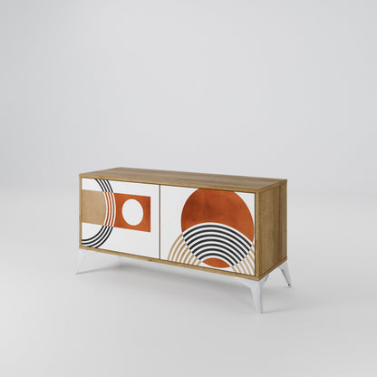 CIRCLE RHYTM Mueble de TV Compacto de 2 puertas