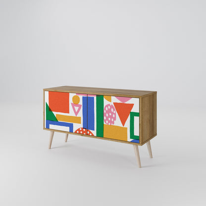 GEOMETRIC GLIMMER Kompakt TV-bänk med 2 dörrar