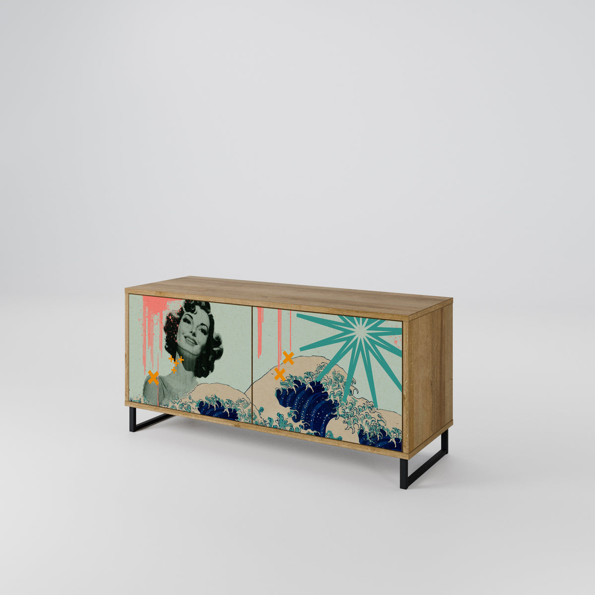 KANAGAWA BEAUTY Mobile TV Compatto a 2 Ante