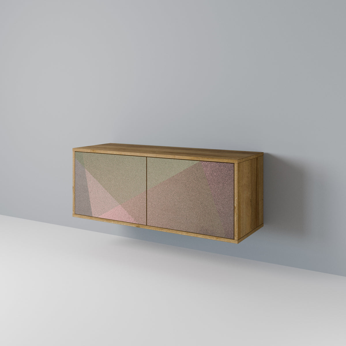 BEIGE GEOMETRY Mobile TV Compatto a 2 Ante