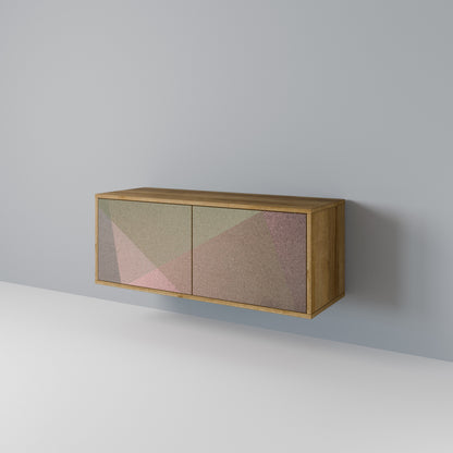 BEIGE GEOMETRY Kompaktní dvoudveřový TV stolek