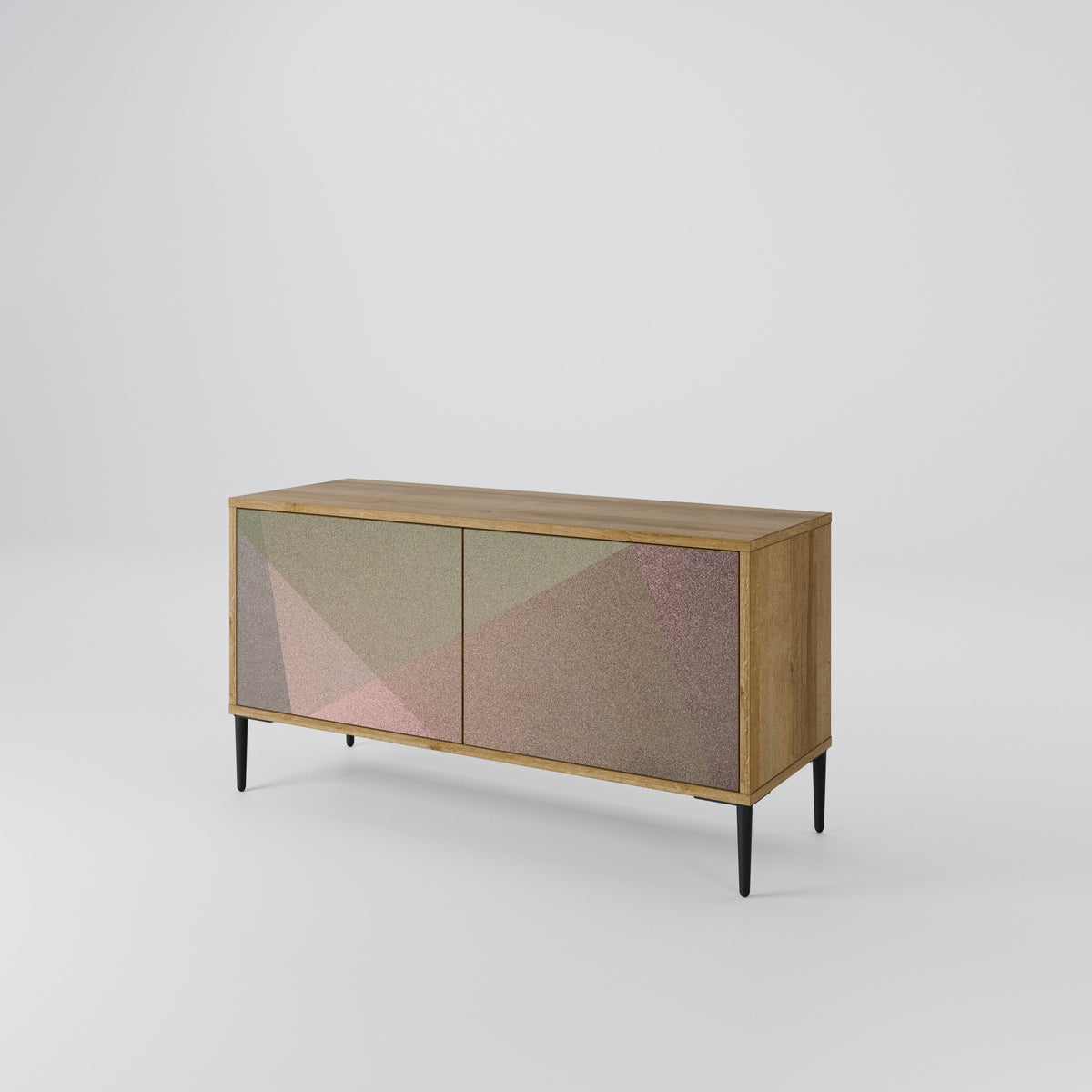 BEIGE GEOMETRY Mobile TV Compatto a 2 Ante
