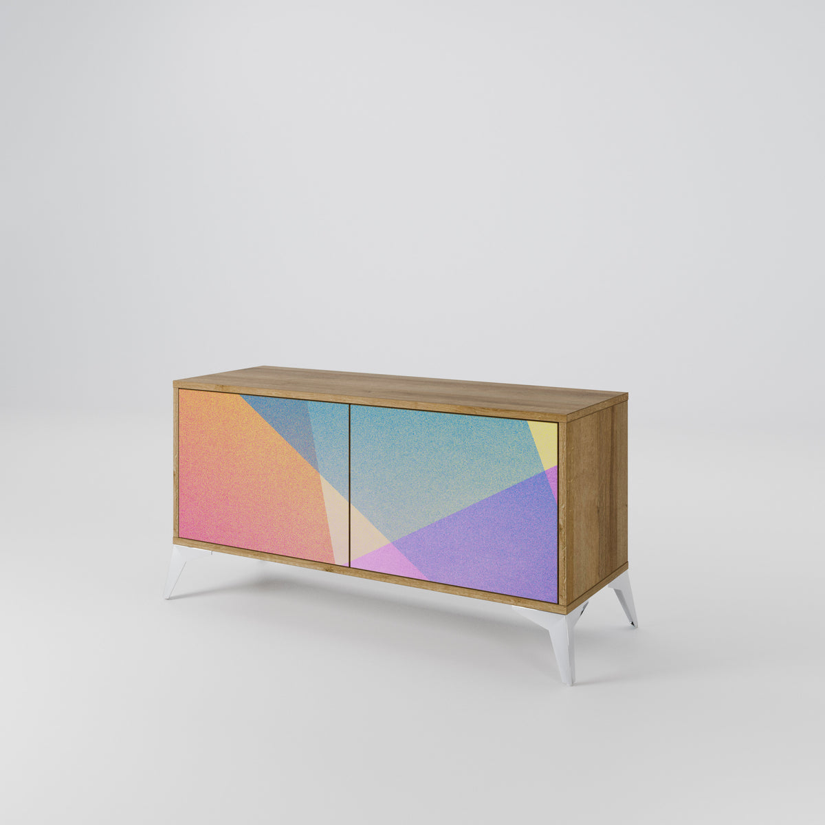 BRIGHT GEOMETRY Mobile TV Compatto a 2 Ante