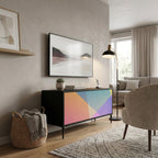 BRIGHT GEOMETRY Mobile TV Compatto a 2 Ante