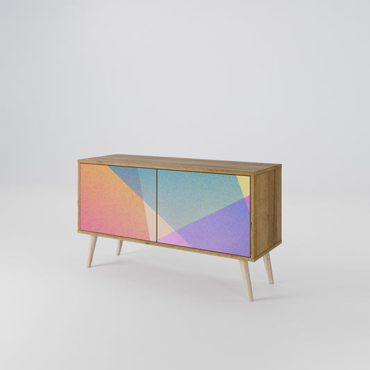 BRIGHT GEOMETRY Kompakt TV-bänk med 2 dörrar