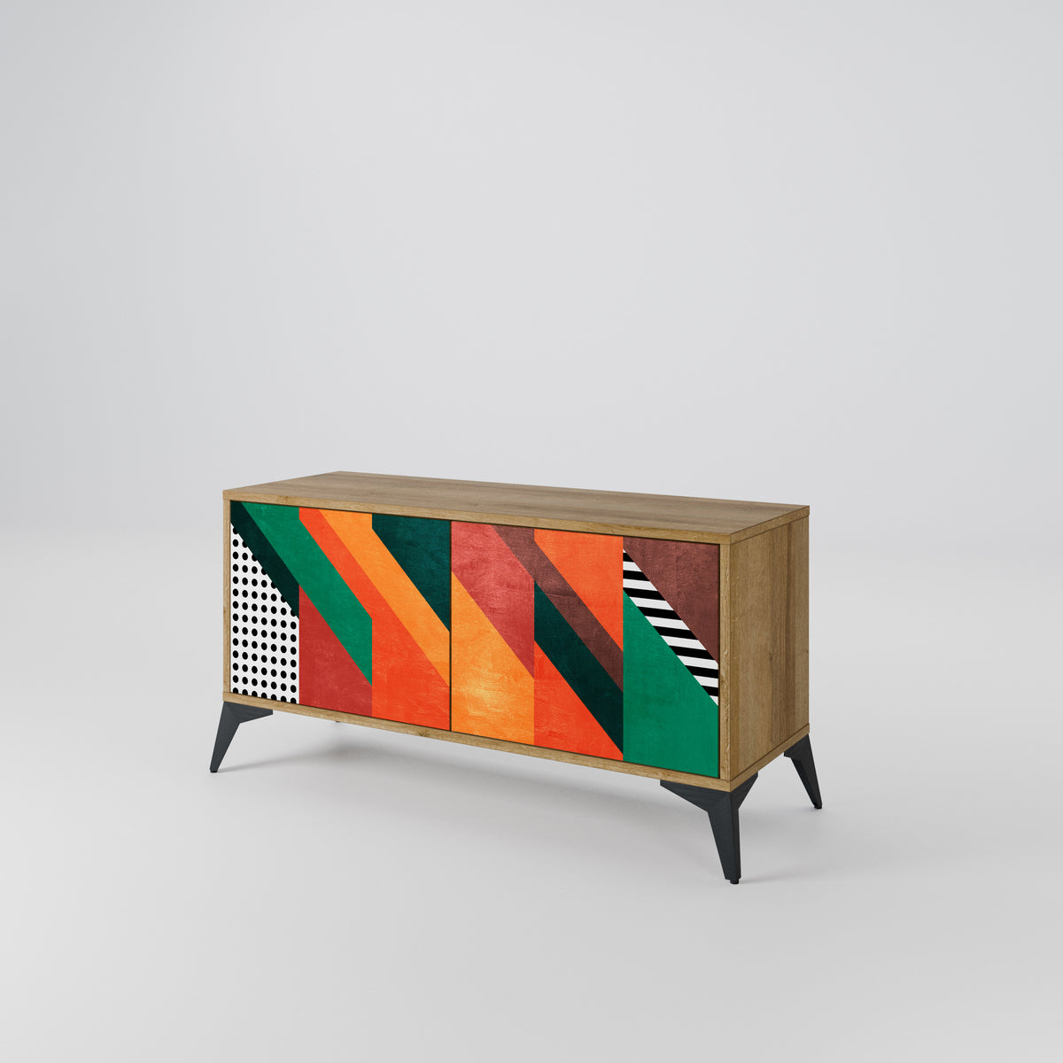 MAKESHIFT ARTISTRY Mueble de TV Compacto de 2 puertas