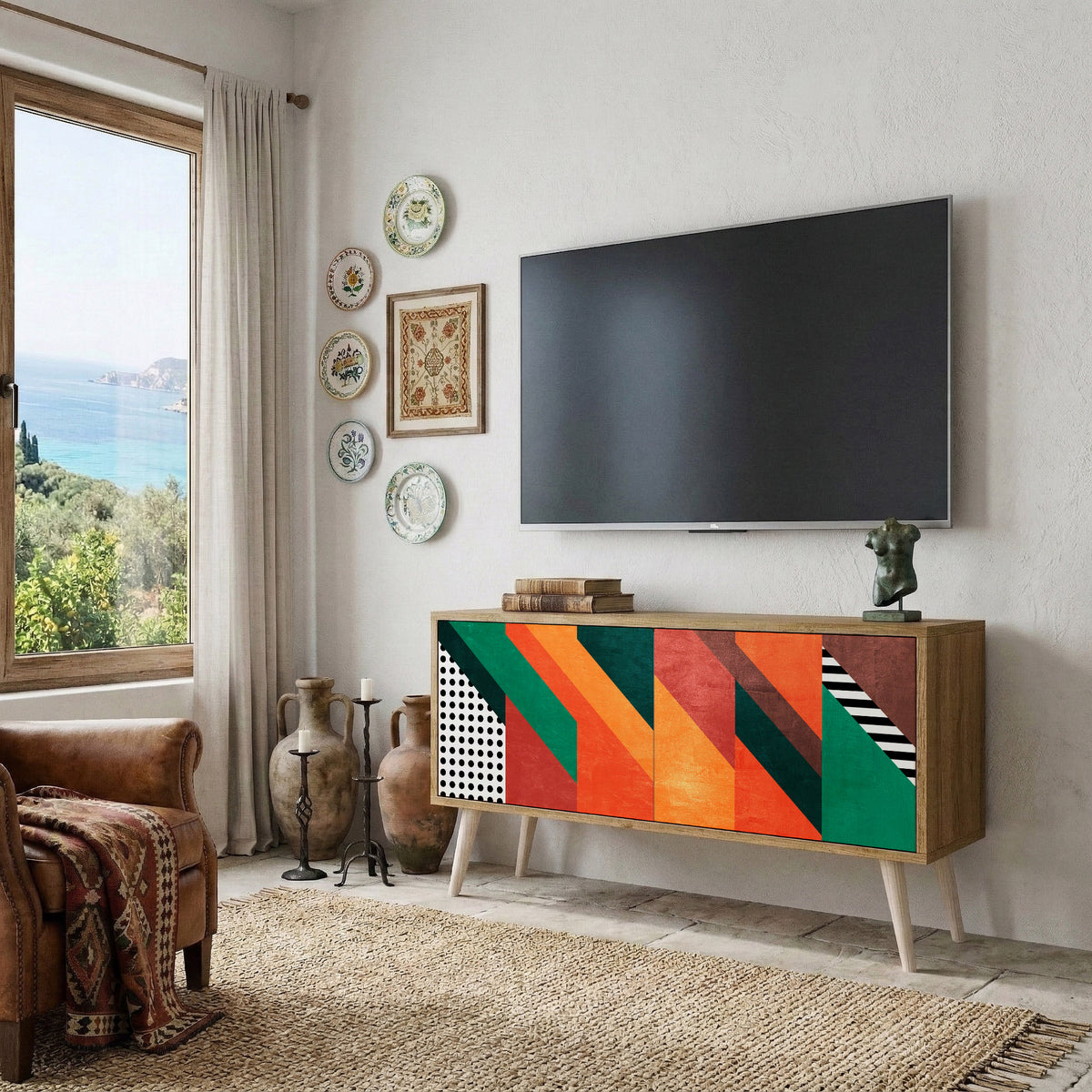 MAKESHIFT ARTISTRY Compact 2-Door TV Cabinet