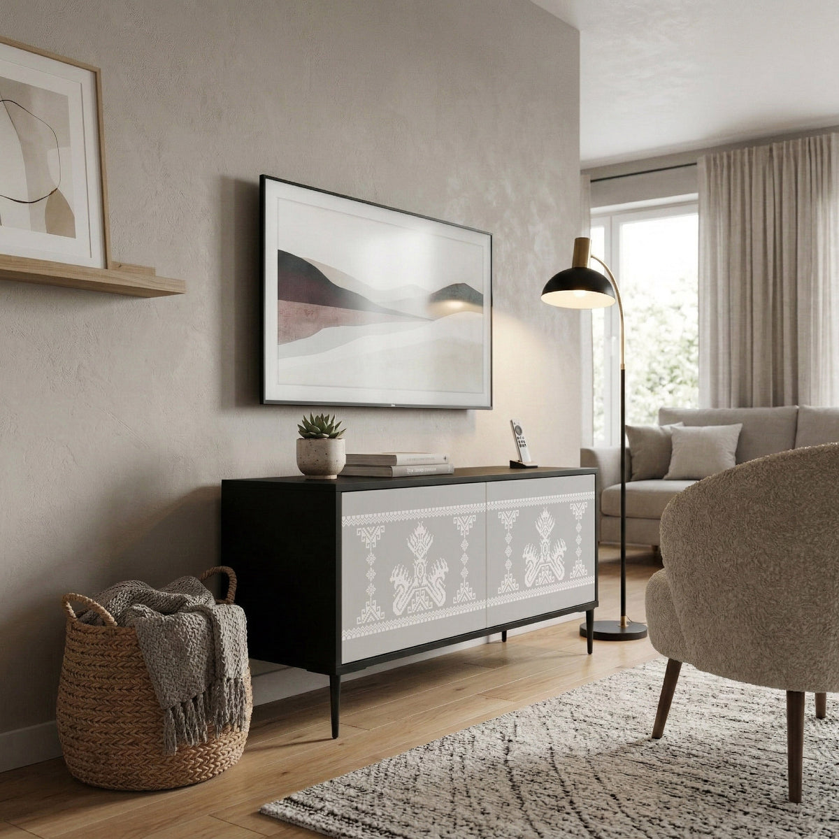 THAI GRAY Compact 2-Door TV Cabinet