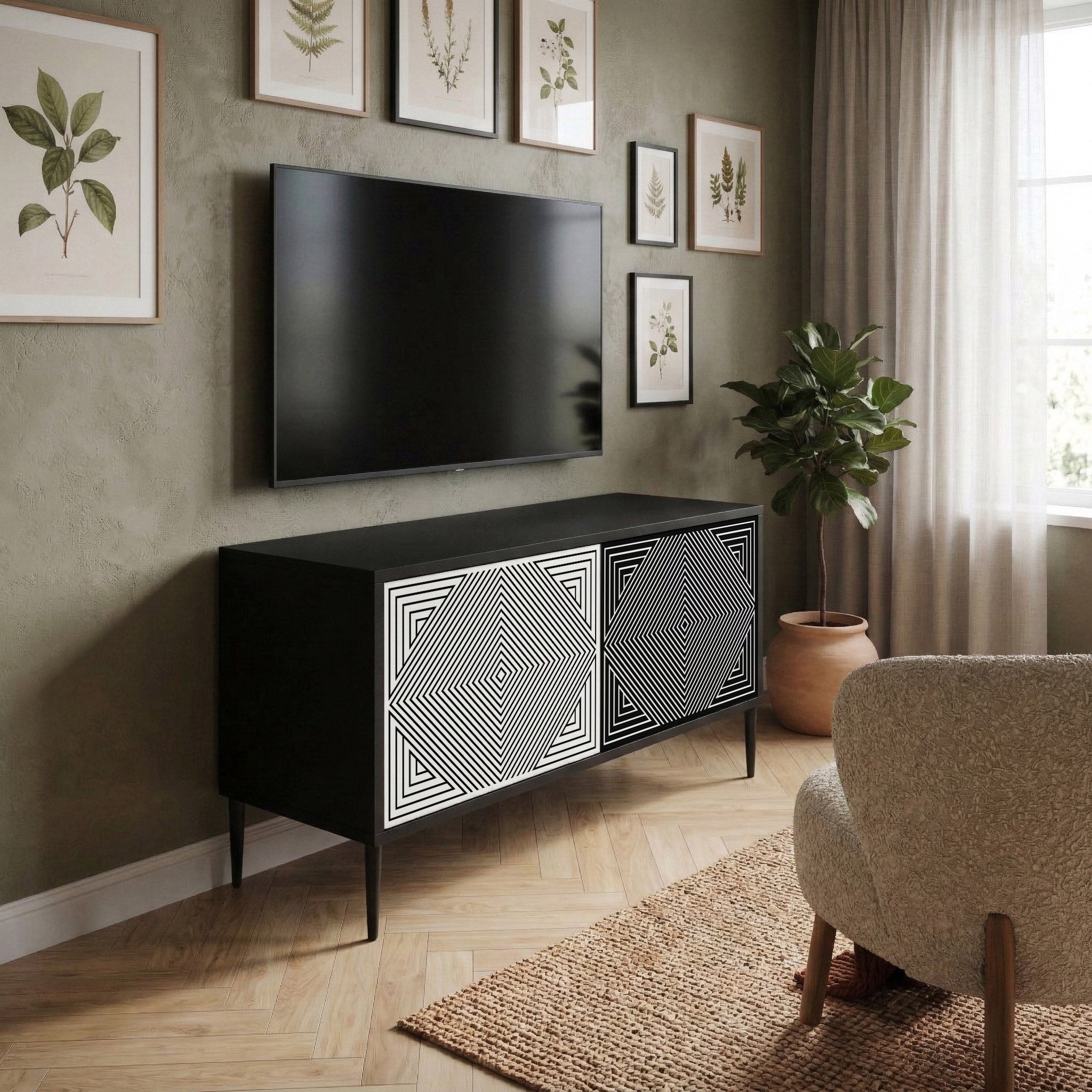 POLYGON ILLUSION Mobile TV Compatto a 2 Ante