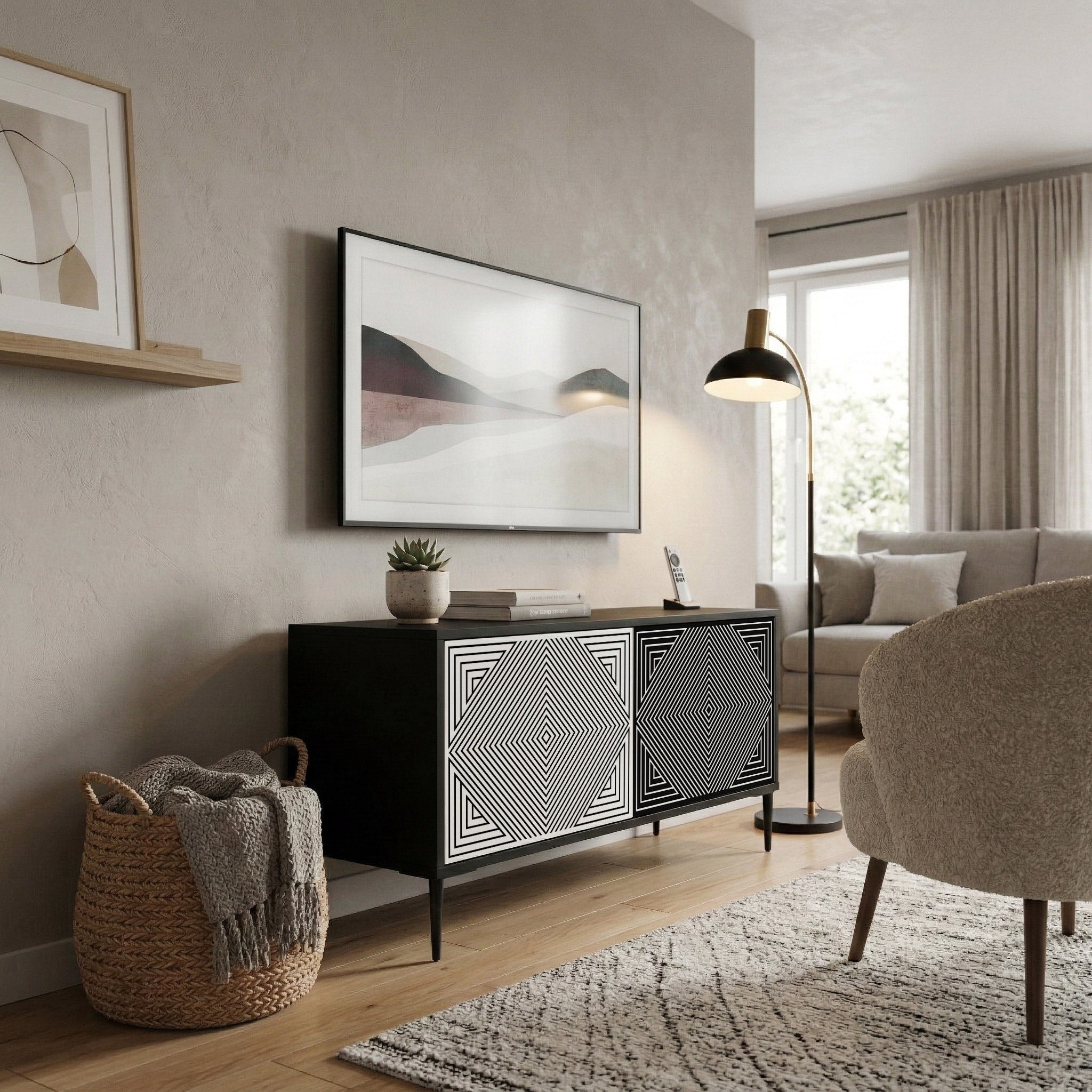 POLYGON ILLUSION Mobile TV Compatto a 2 Ante