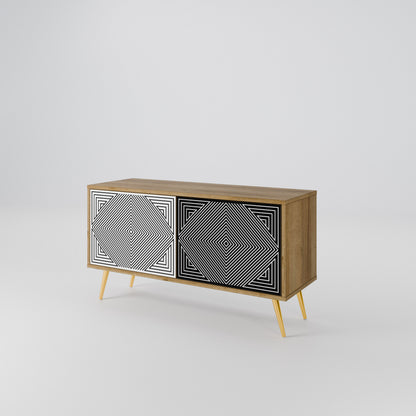 POLYGON ILLUSION Kompaktní dvoudveřový TV stolek