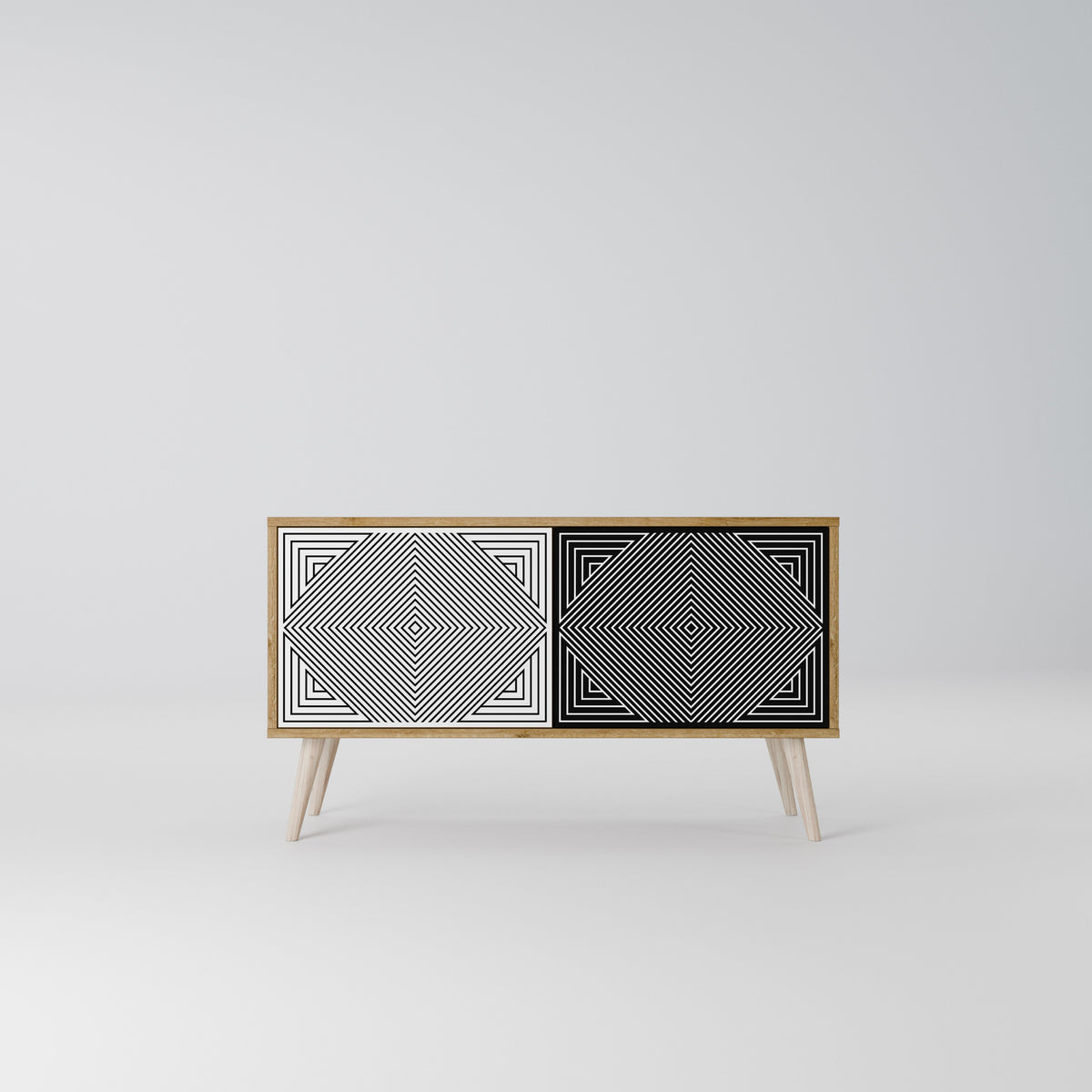 POLYGON ILLUSION Kompaktní dvoudveřový TV stolek