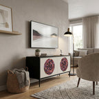 BROWN CIRCLES Compact 2-Door TV Cabinet