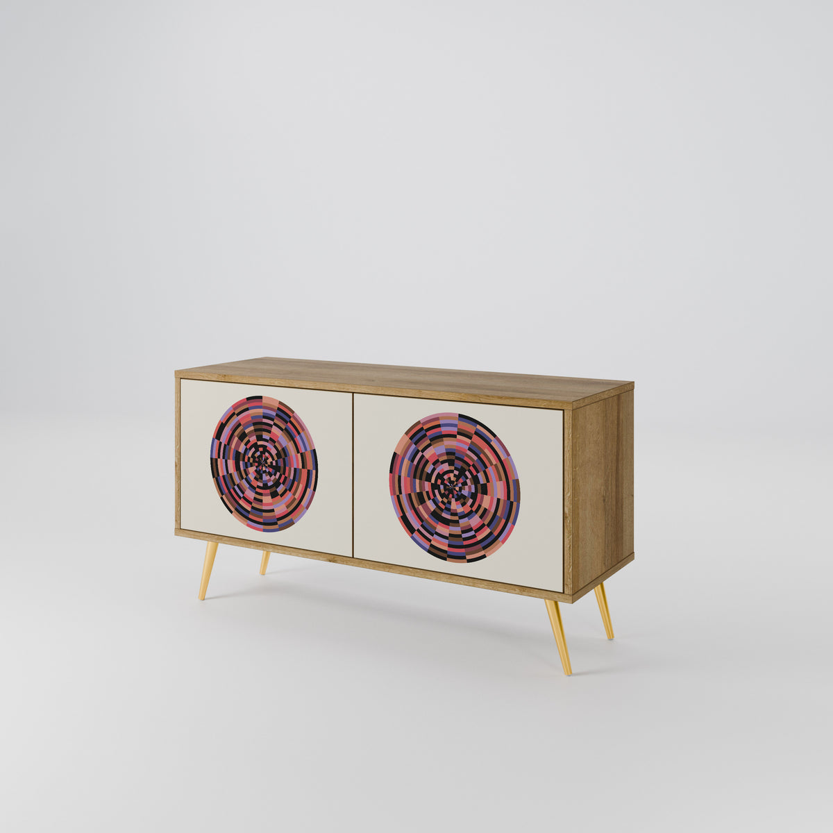 BROWN CIRCLES Mobile TV Compatto a 2 Ante