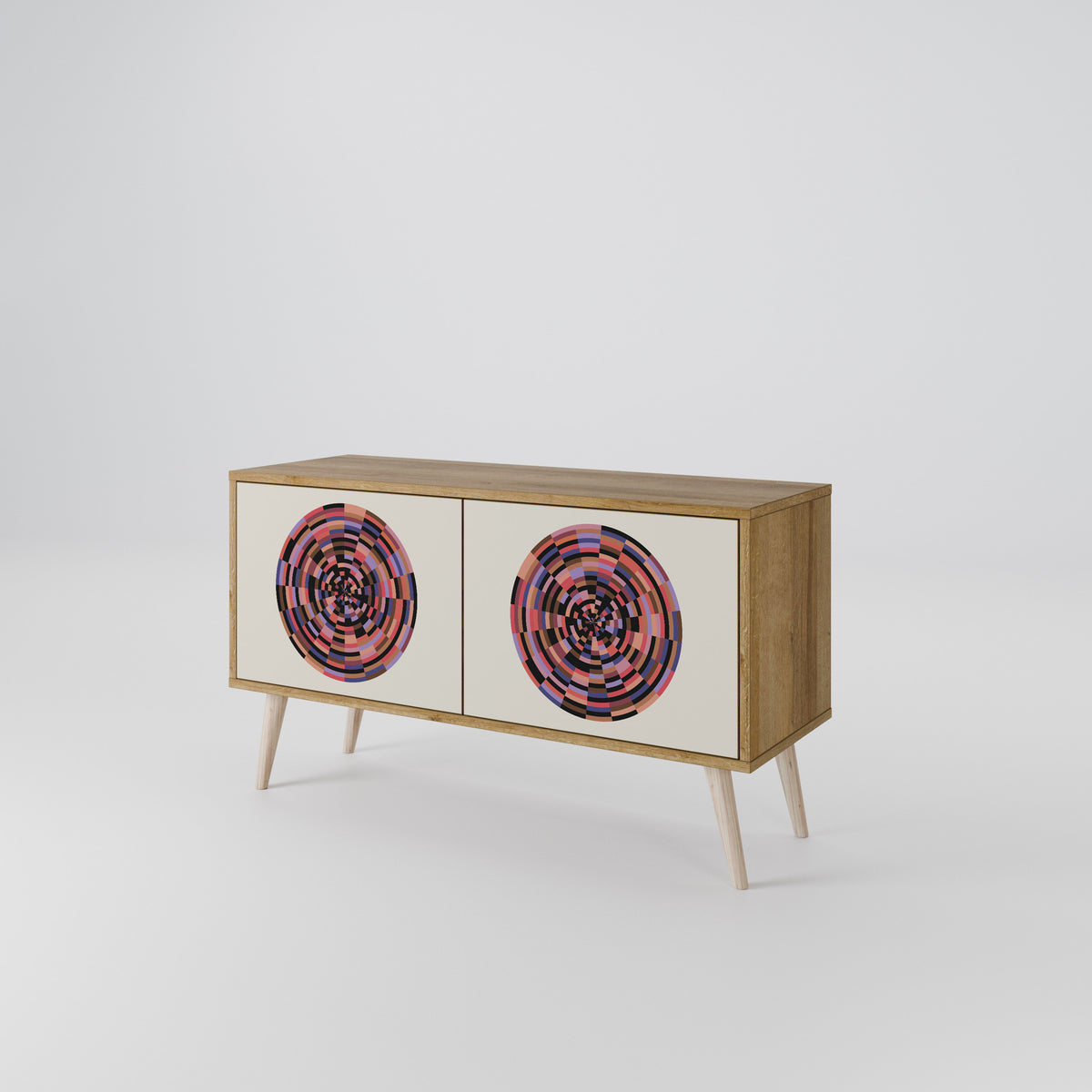 BROWN CIRCLES Kompaktní dvoudveřový TV stolek