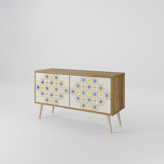PATTERNED PRISM Kompakt TV-bänk med 2 dörrar