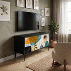 ABSTRACT FACES Mobile TV Compatto a 2 Ante