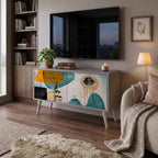 ABSTRACT FACES Mobile TV Compatto a 2 Ante