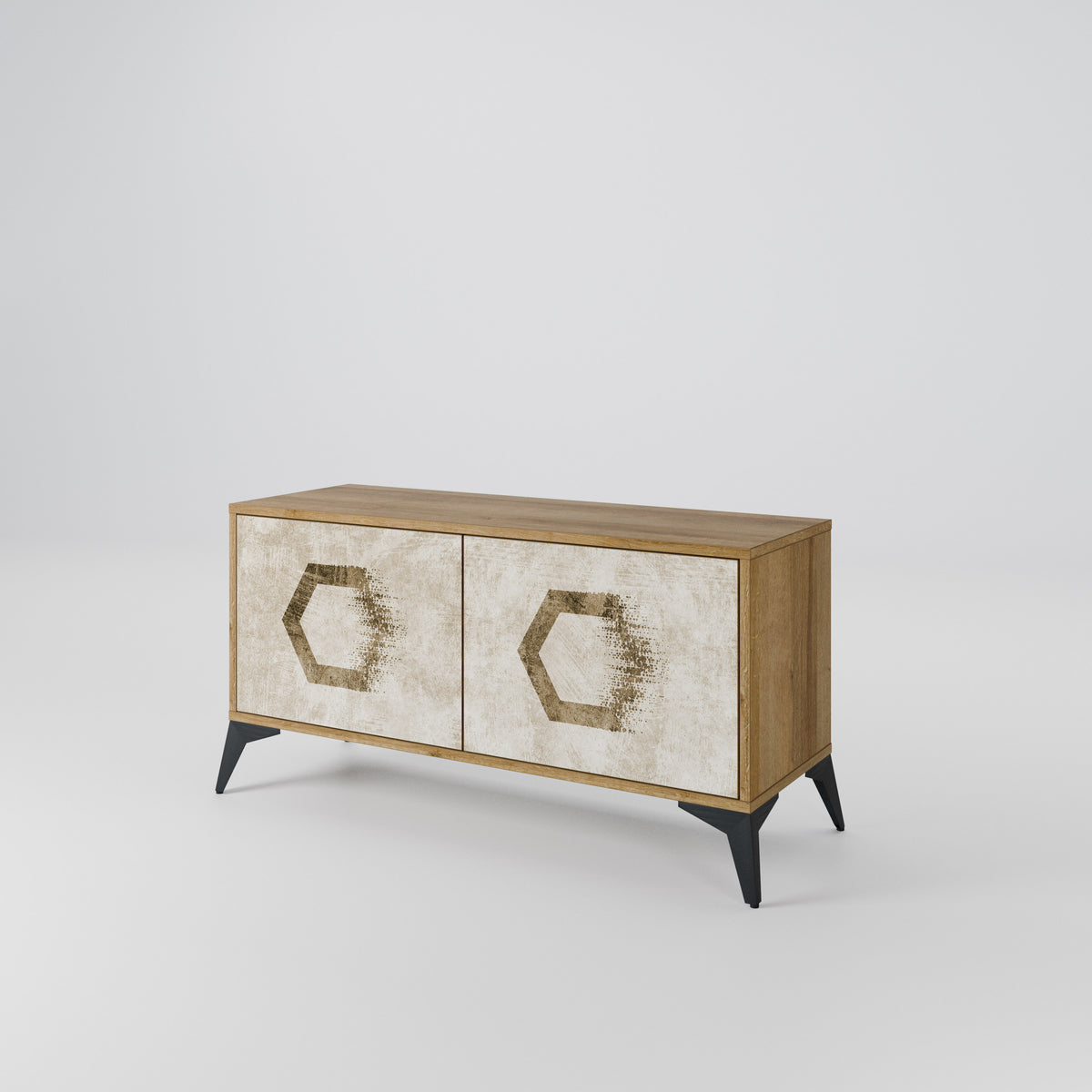 HEXAGONAL SHAPES Mueble de TV Compacto de 2 puertas