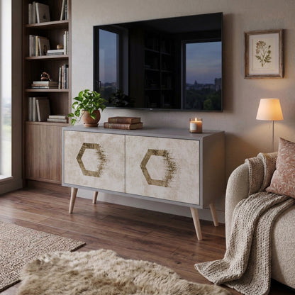 HEXAGONAL SHAPES Mueble de TV Compacto de 2 puertas