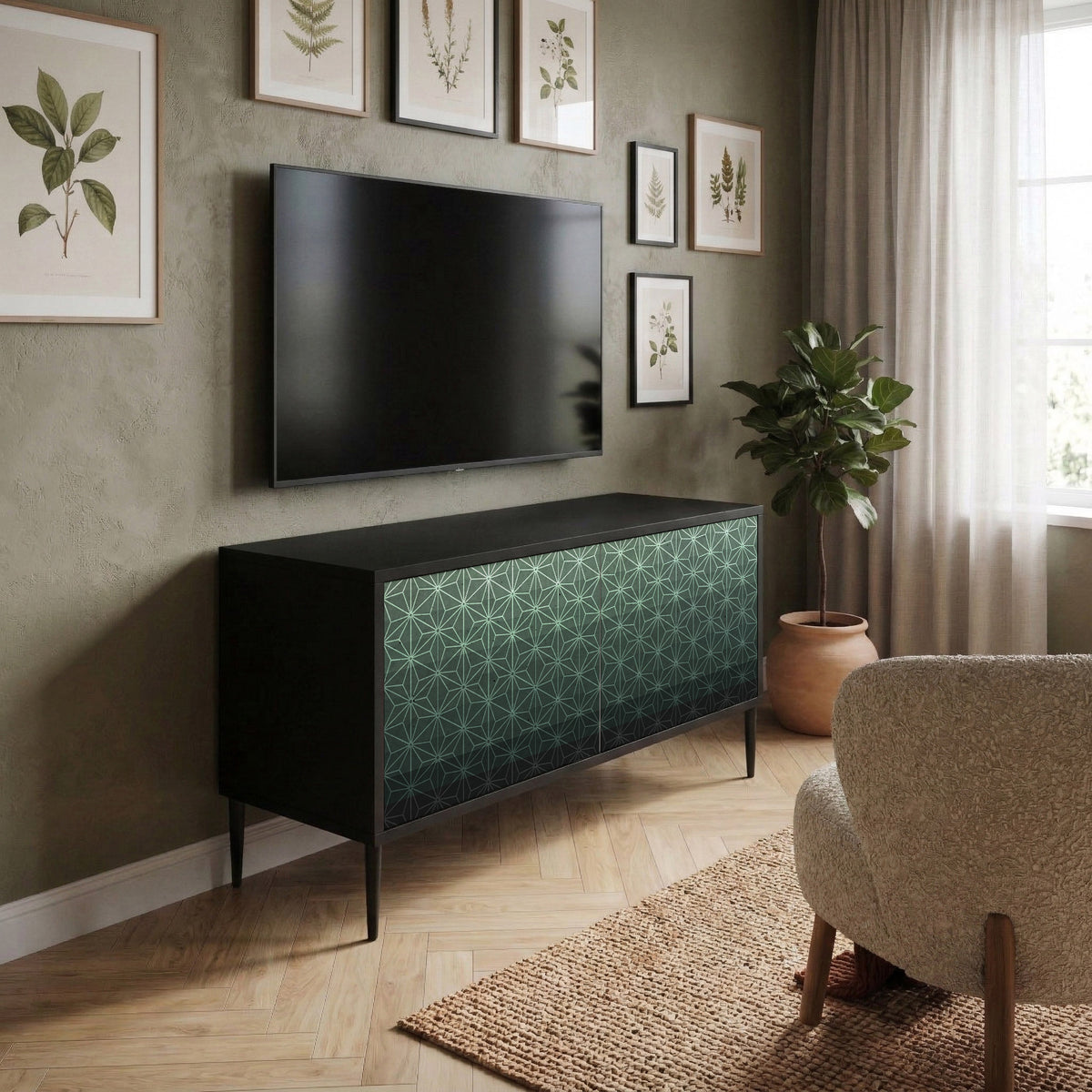 ORNAMENTAL GLIMMER Kompaktes 2-türiges TV-Lowboard