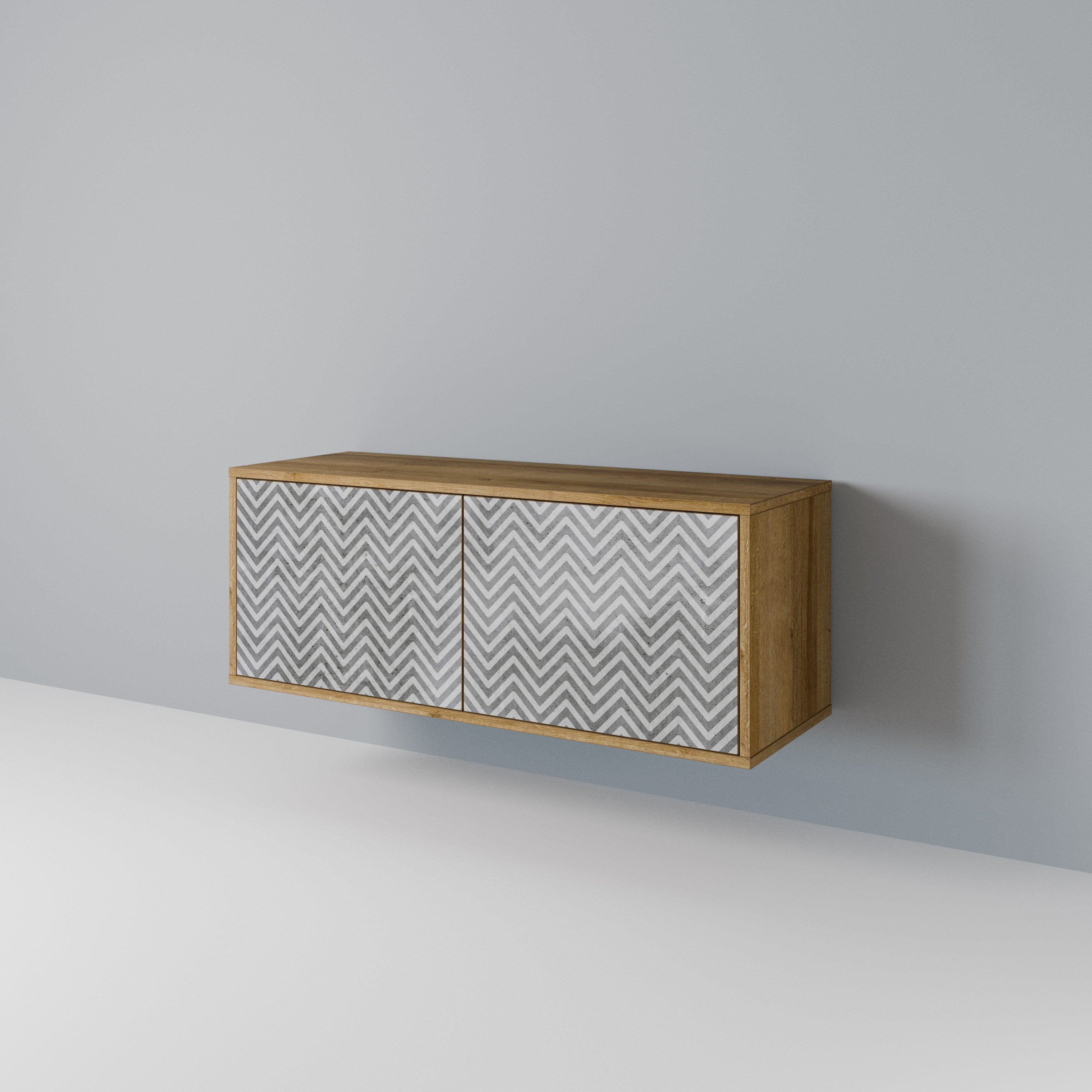 CONCRETE ZIG ZAG Compact 2-Door TV Cabinet