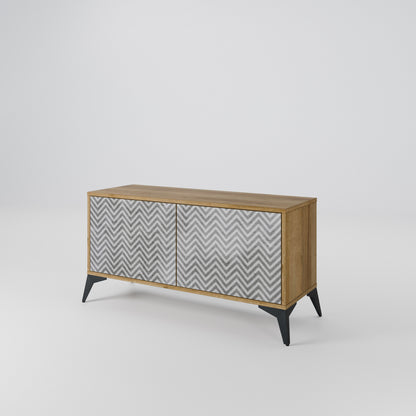CONCRETE ZIG ZAG Mobile TV Compatto a 2 Ante