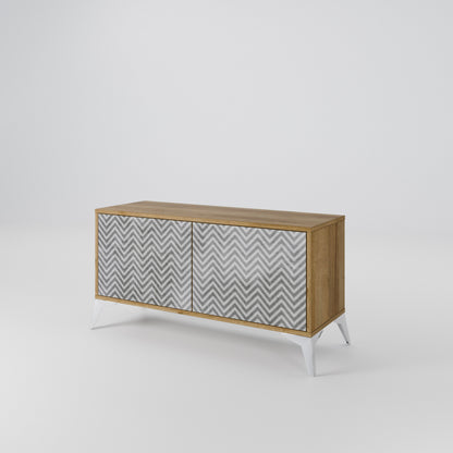 CONCRETE ZIG ZAG Mobile TV Compatto a 2 Ante