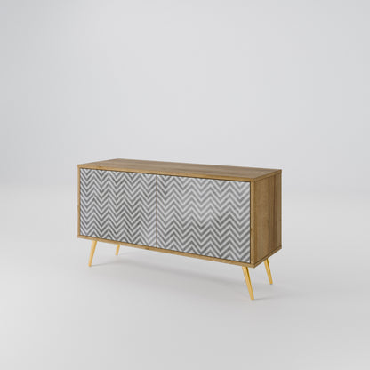 CONCRETE ZIG ZAG Mobile TV Compatto a 2 Ante