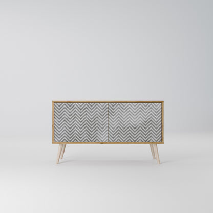 CONCRETE ZIG ZAG Mobile TV Compatto a 2 Ante