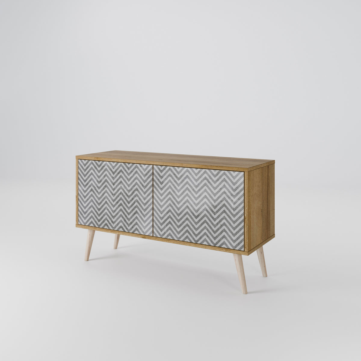 CONCRETE ZIG ZAG Mobile TV Compatto a 2 Ante