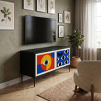 GEOMETRIC EYES Kompaktní dvoudveřový TV stolek