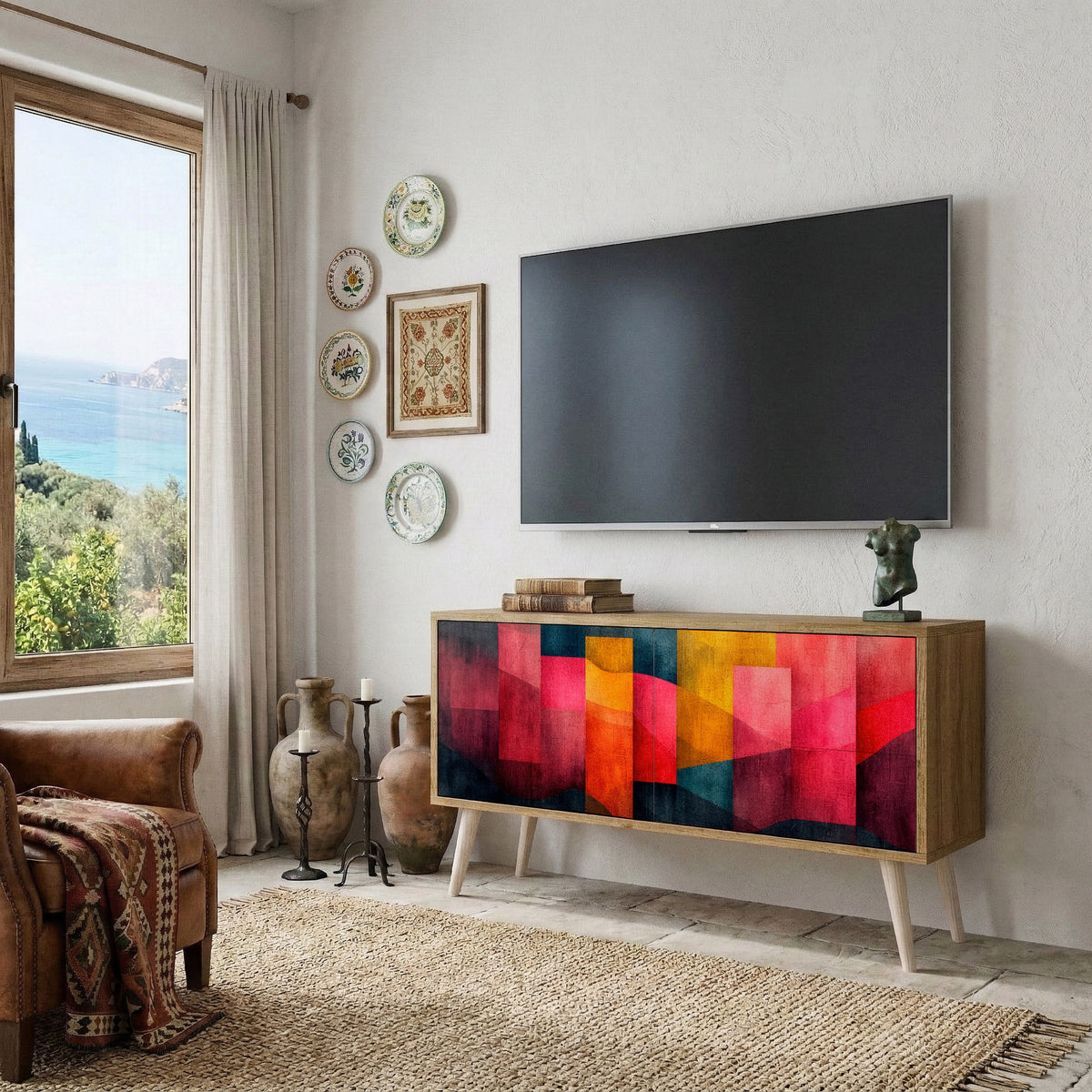 COLORFUL SOUNDS Compact 2-Door TV Cabinet