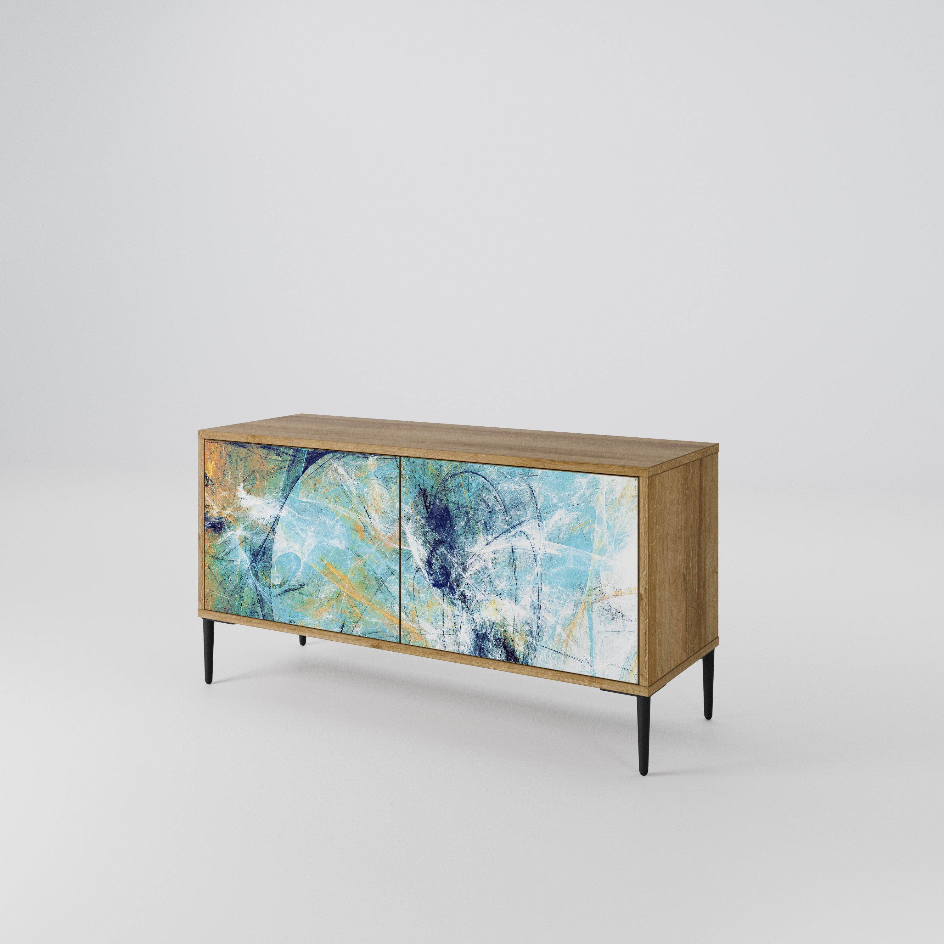 ABSTRACT THOUGHTS Compact 2-Door TV Cabinet