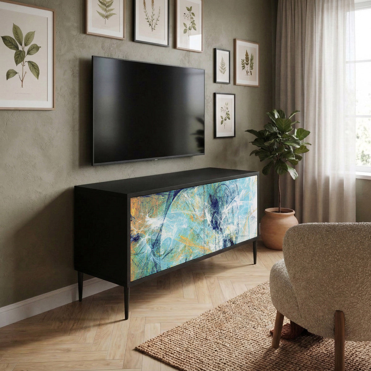 ABSTRACT THOUGHTS Kompaktní dvoudveřový TV stolek