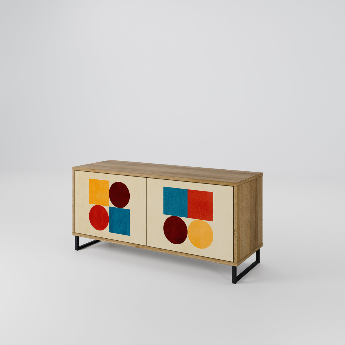 GEOMETRIC PUZZLE Mueble de TV Compacto de 2 puertas