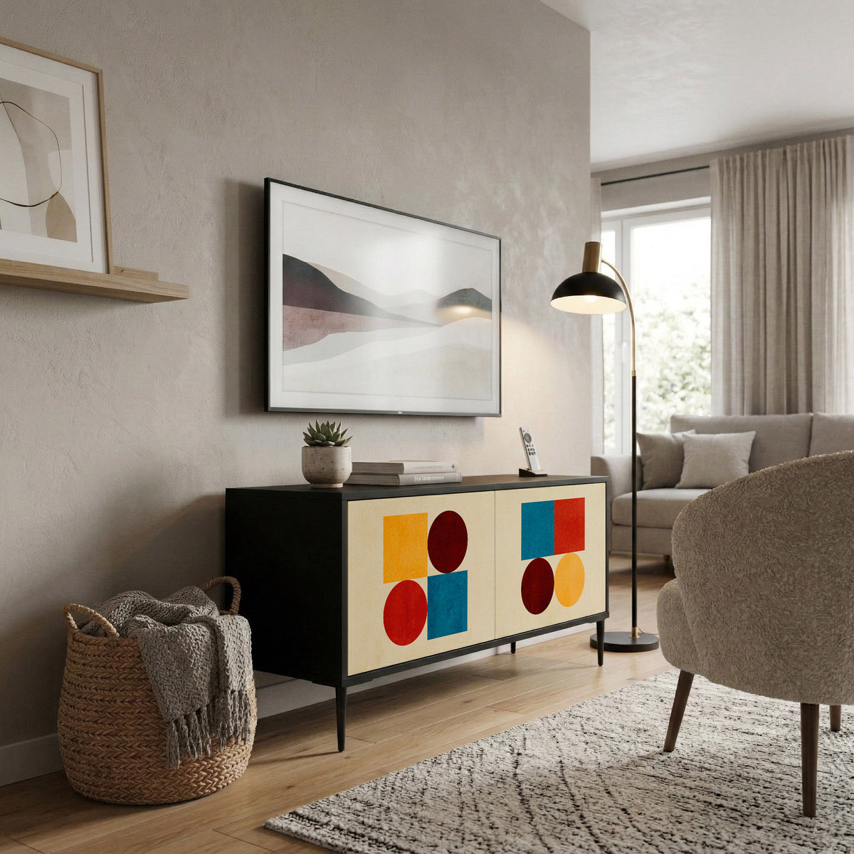 GEOMETRIC PUZZLE Mobile TV Compatto a 2 Ante