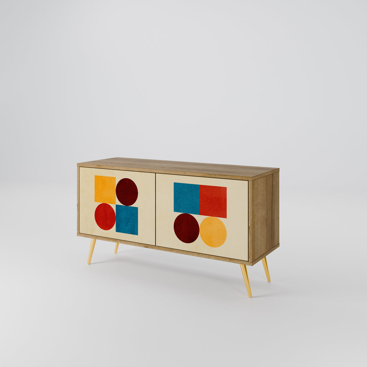 GEOMETRIC PUZZLE Mueble de TV Compacto de 2 puertas