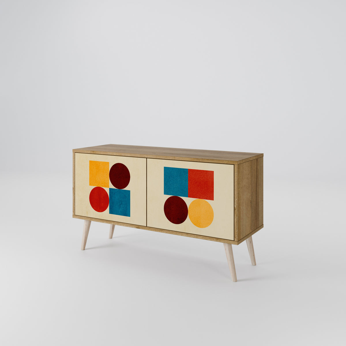 GEOMETRIC PUZZLE Mueble de TV Compacto de 2 puertas