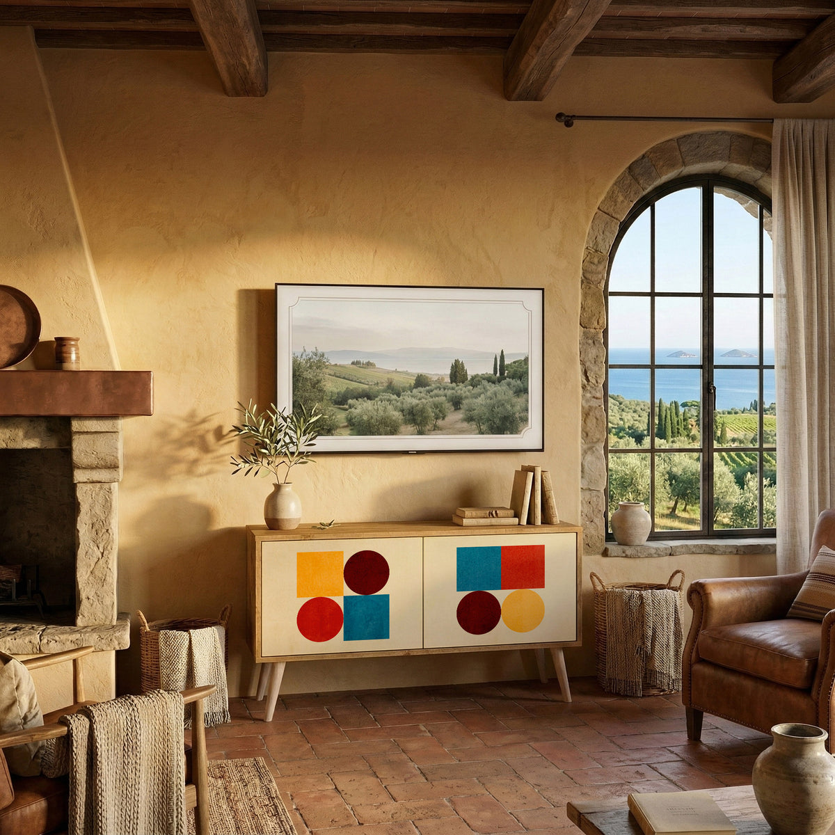 GEOMETRIC PUZZLE Mueble de TV Compacto de 2 puertas